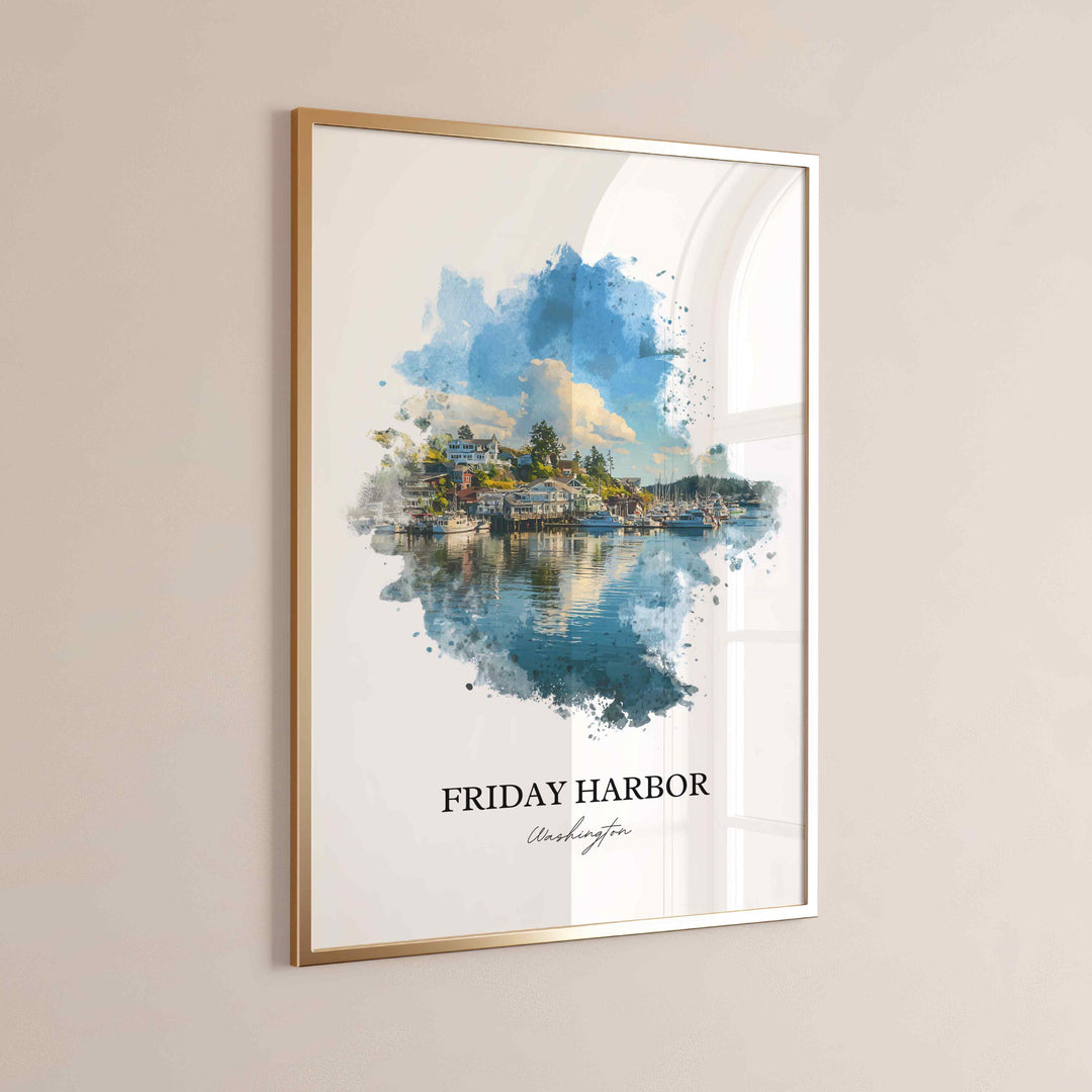 Friday Harbor, WA – Watercolor Art Print