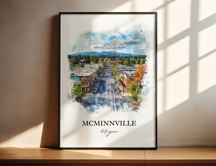 McMinnville, Oregon, USA – Watercolor Art Print