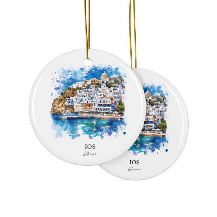 Ios Greece Ornament: Unique Ios Greece Souvenir, Greece Xmas Decor, and Authentic Ios Greece Gift