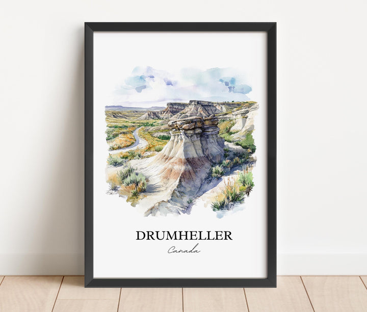 Drumheller Wall Art, Midland Provincial Park Print, Alberta Watercolor Art, Drumheller Gift, Travel Print, Travel Poster, Housewarming Gift