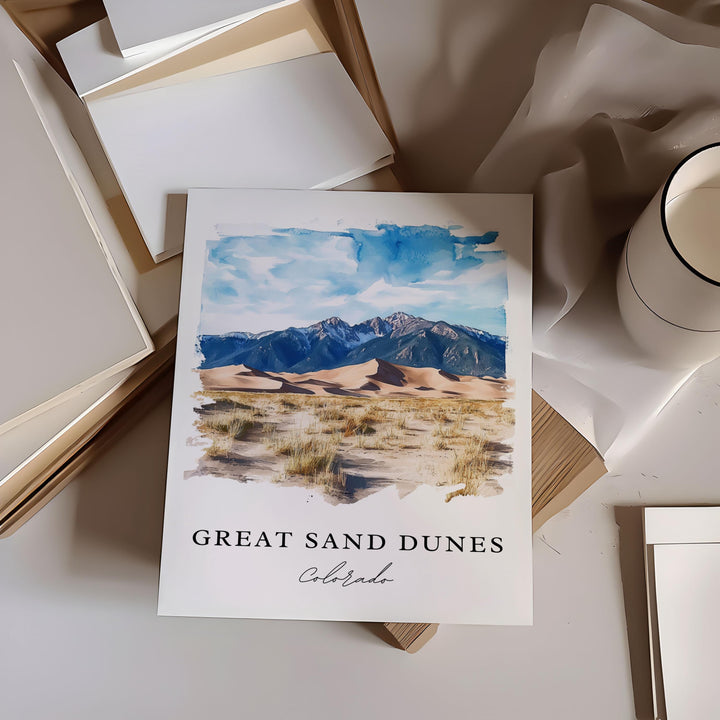 Great Sand Dunes, Colorado – Watercolor Art Print