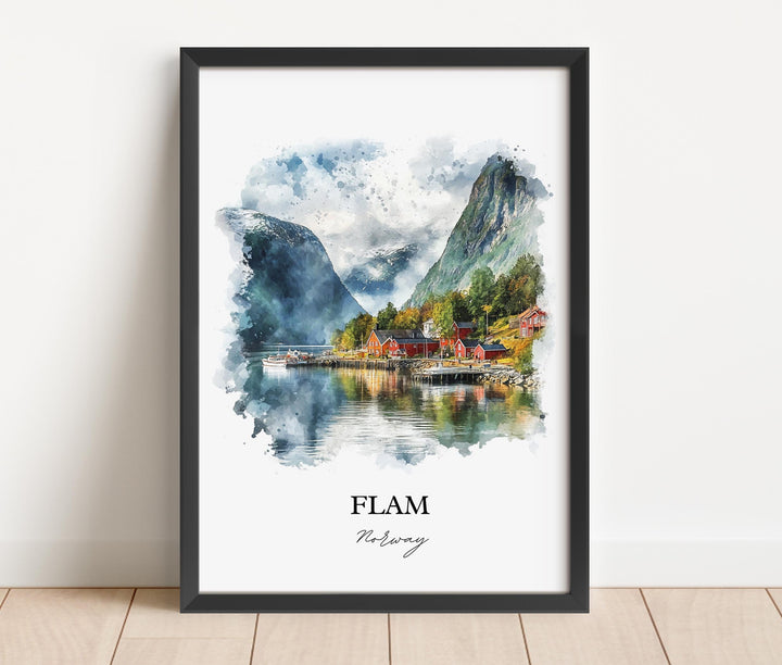 Flåmsdalen Valley, Norway – Watercolor Art Print