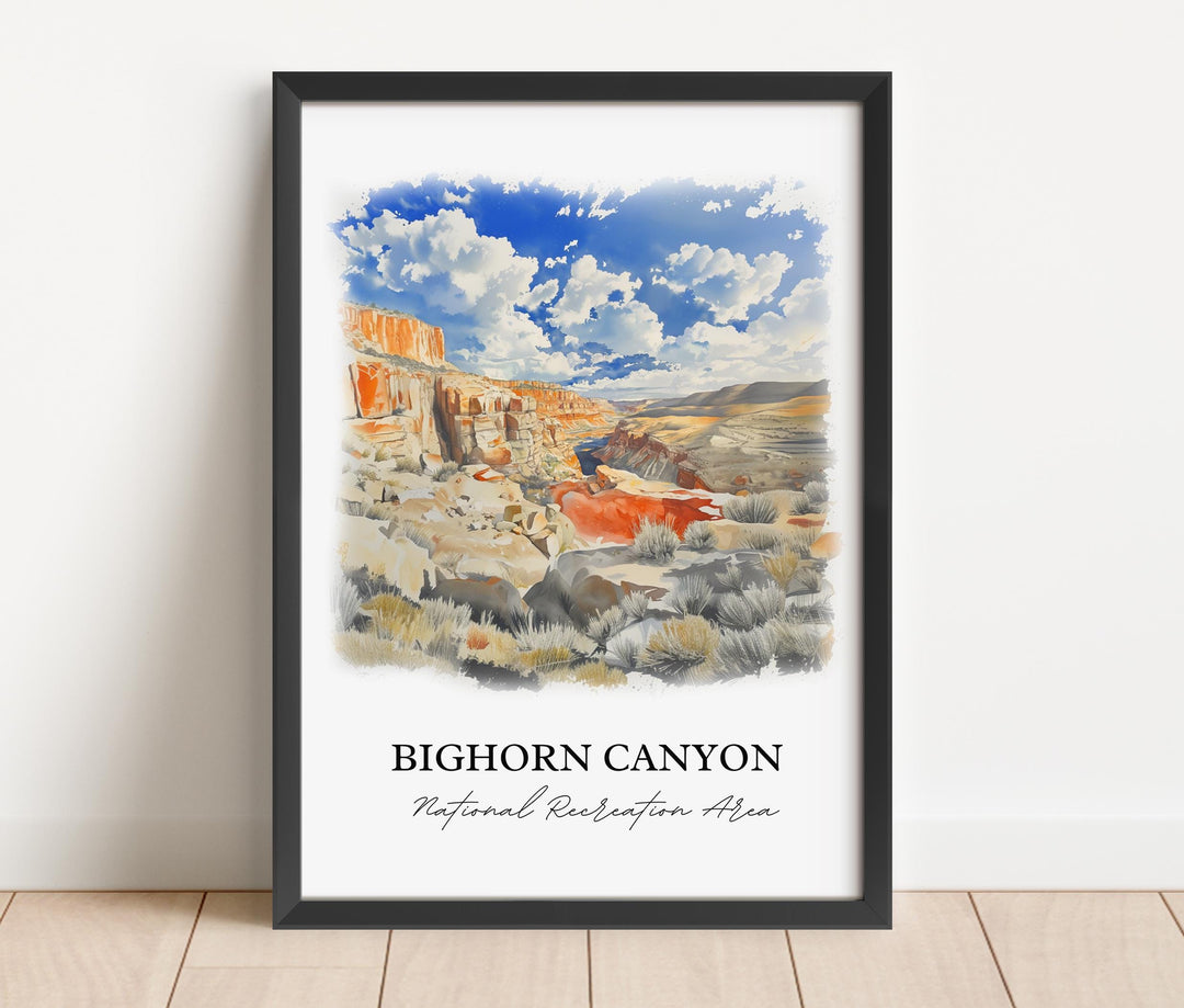 Bighorn Canyon, USA – Watercolor Art Print