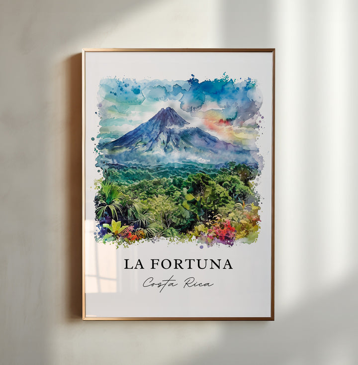 La Fortuna, Costa Rica – Watercolor Art Print