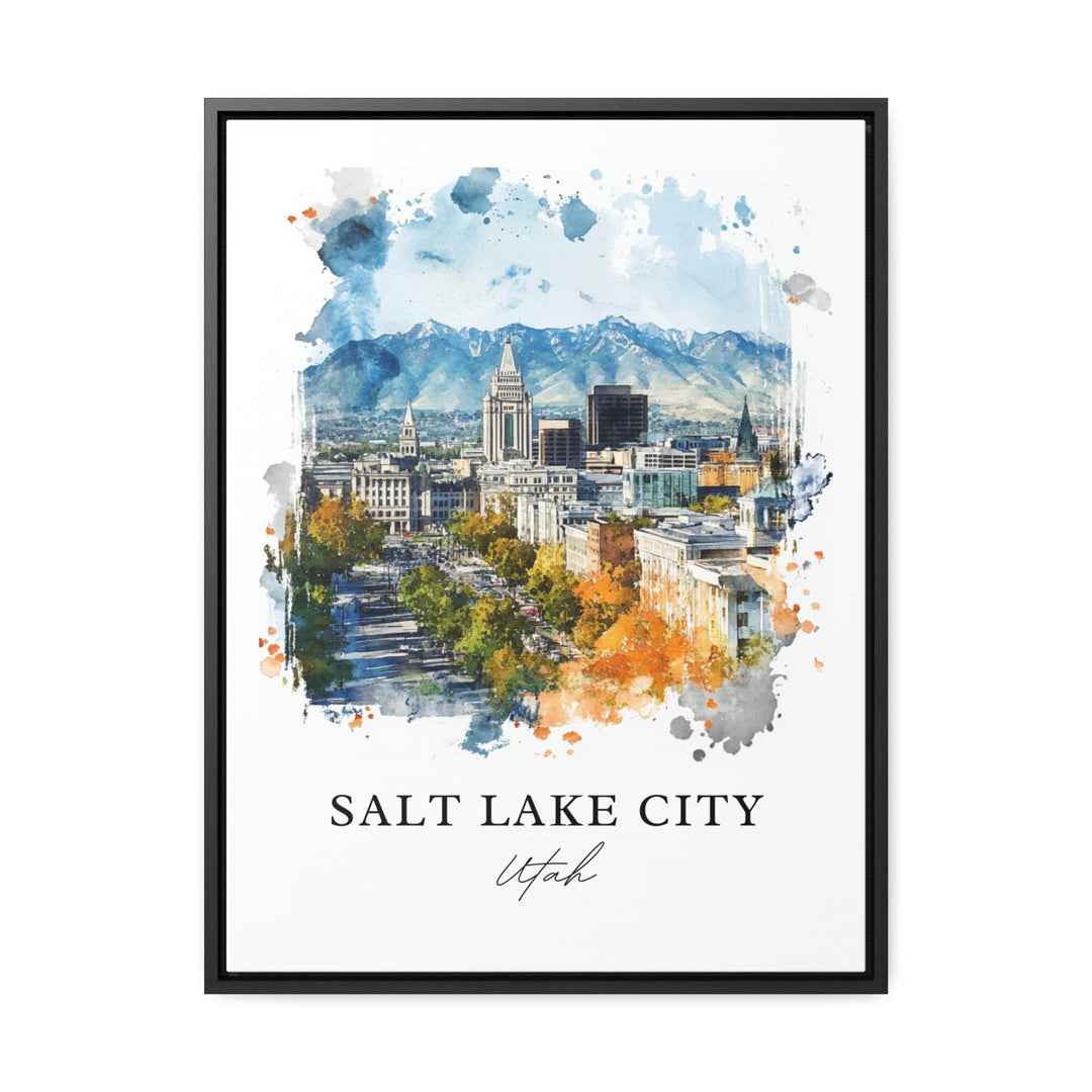 Salt Lake City Wall Art, Utah Print, Salt Lake City UT Watercolor Art, SLC Gift, Travel Print, Travel Poster, Housewarming Gift