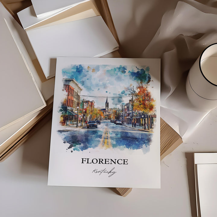 Florence, KY, Kentucky – Watercolor Art Print