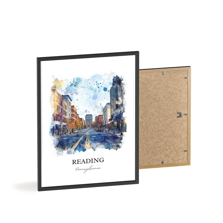 Reading PA Wall Art, Reading Print, Pennsylvania Watercolor Art, Reading Pennsylvania Gift, Travel Print, Travel Poster, Housewarming Gift