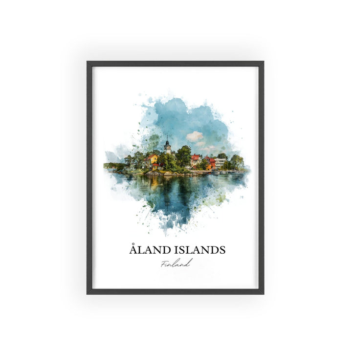 Aland Islands Wall Art, Aland Islands Print, Finland Watercolor Art, Aland Islands Gift, Travel Print, Travel Poster, Housewarming Gift