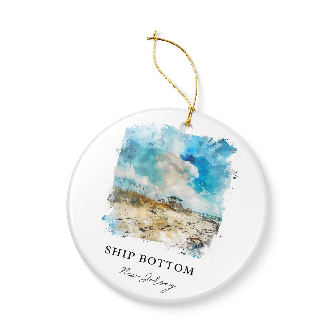 Ship Bottom NJ Ornament: Unique Ship Bottom Souvenir, Ship Bottom NJ Xmas Decor, and Authentic Jersey Shore Gift