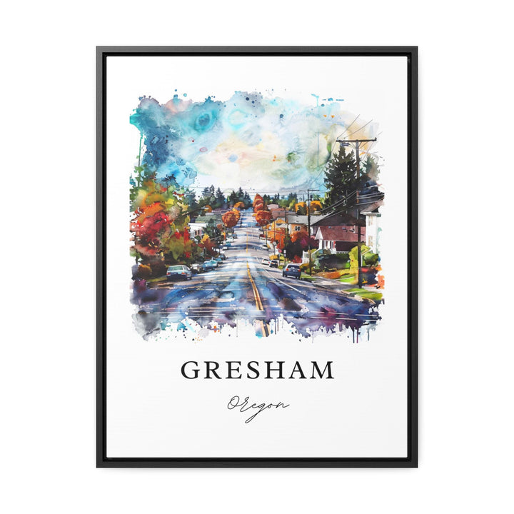 Gresham, Oregon, USA – Watercolor Art Print