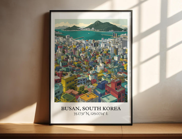 Busan South Korea Art, South Korea Retro Travel Art, Busan Home Decor, Busan Gift, South Korea Travel Art, Travel Prints, Housewarming Gift