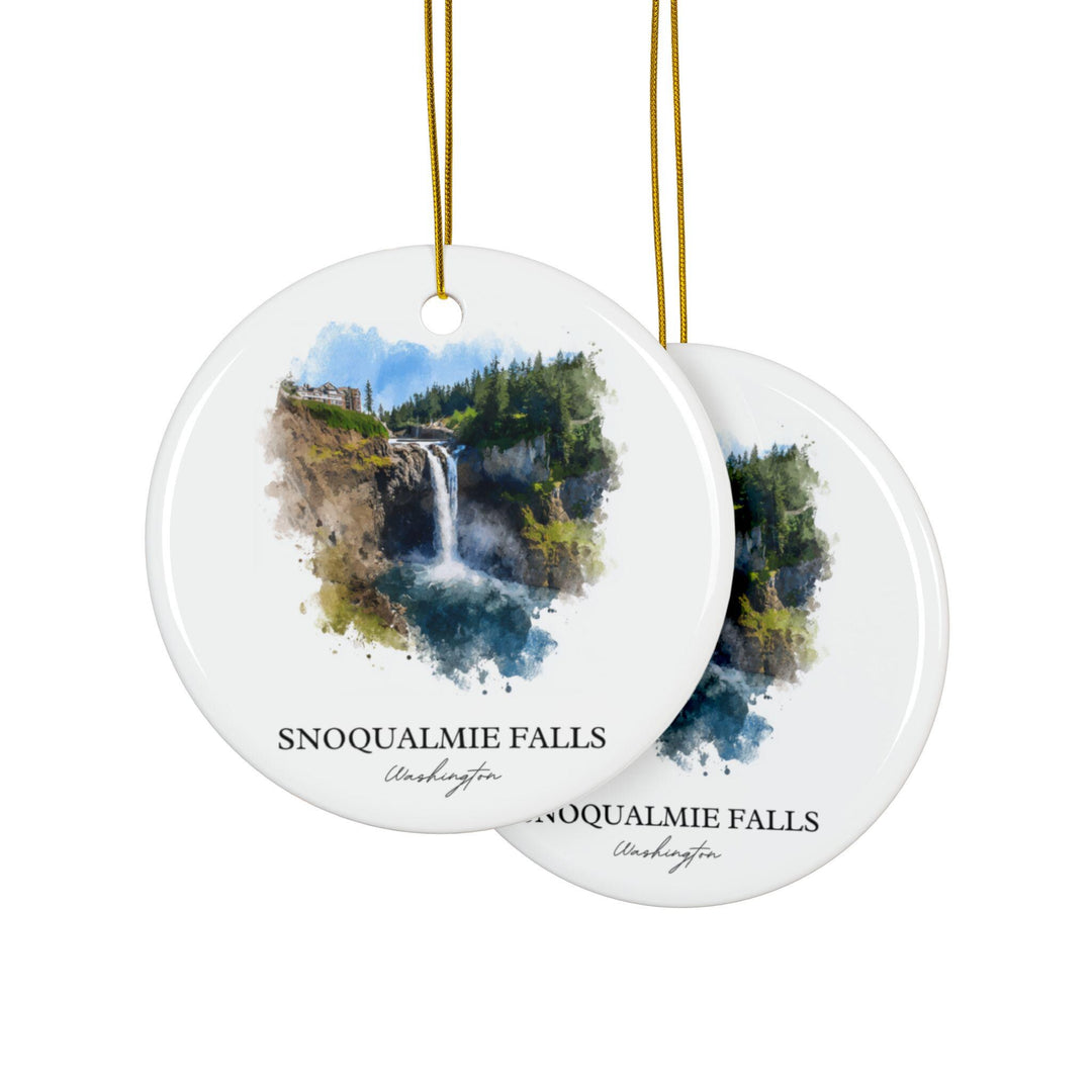 Snoqualmie Falls Art, Fall City Print, Washington St Watercolor Art, Snoqualmie Falls Gift, Travel Print, Travel Poster, Housewarming Gift