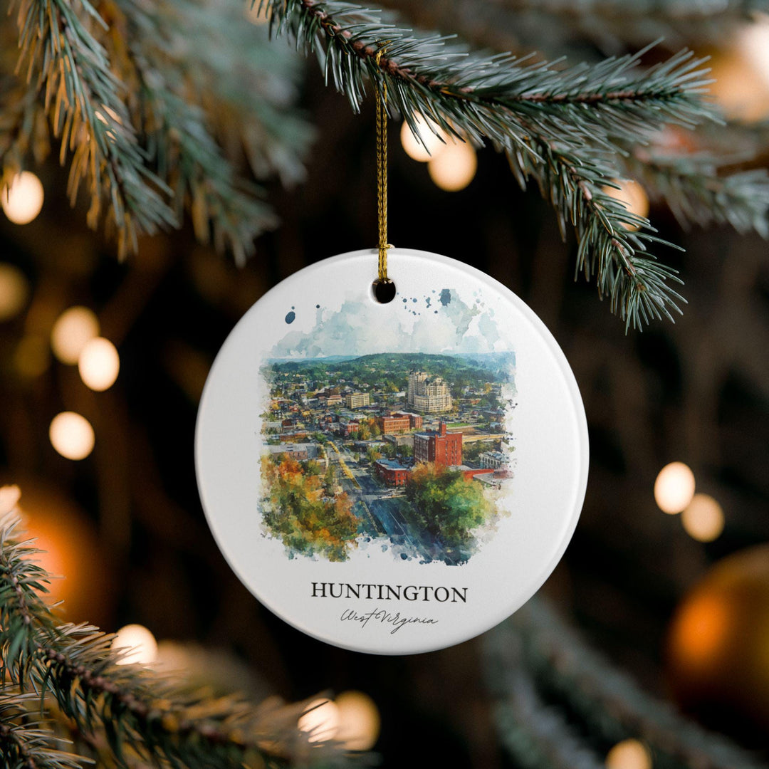 Huntington WV Ornament: Unique Huntington WV Souvenir, West Virginia Xmas Decor, and Authentic Huntington WV Gift