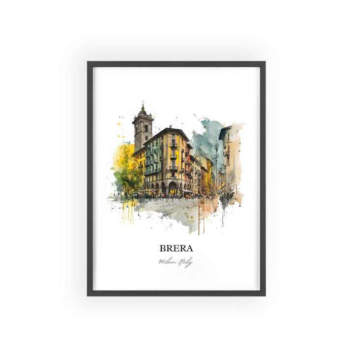 Brera Milan Wall Art, Brera Print, Brera Watercolor Art, Brera Milan Gift, Milan Italy Travel Print, Travel Poster, Housewarming Gift