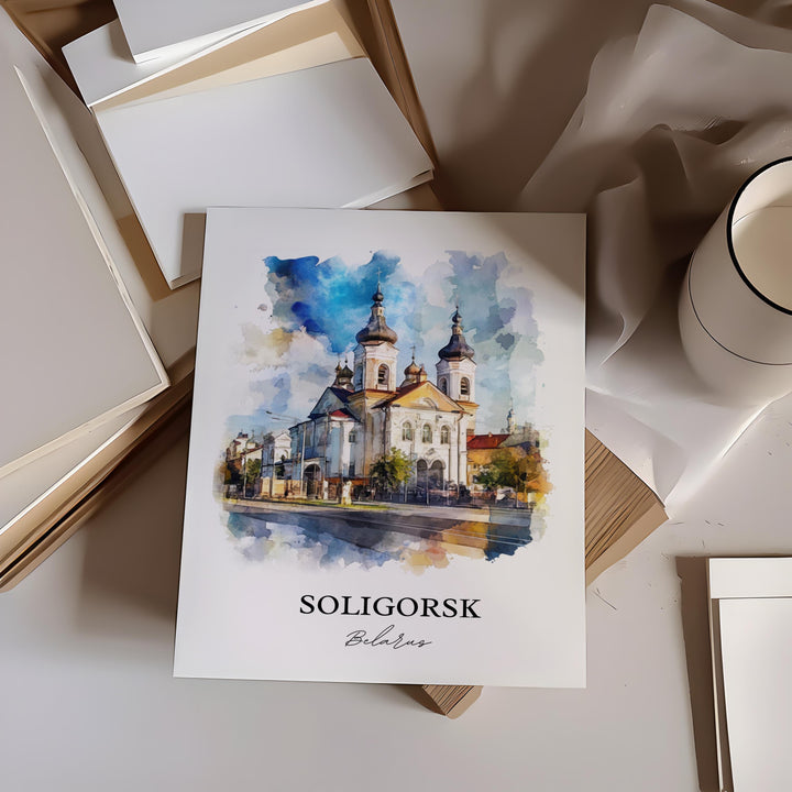 Soligorsk, Belarus – Watercolor Art Print
