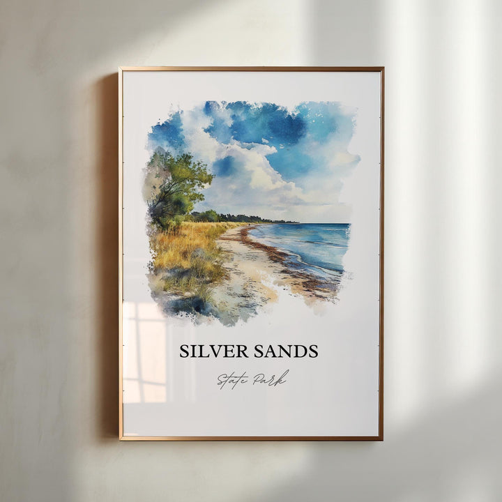 Silver Sands State Park Wall Art, Milford CT Print, Connecticut Art, Silver Sands CT Gift, Travel Print, Travel Poster, Housewarming Gift