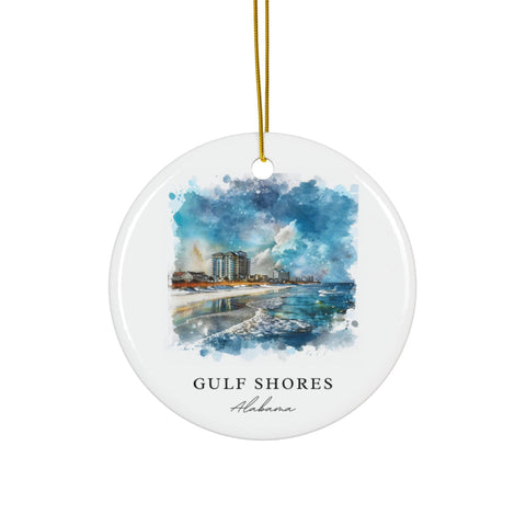 Gulf Shores AL Ornament: Unique Gulf Shores Souvenir, Gulf Shores Xmas Decor, and Authentic Gulf Shores Alabama Christmas Gift