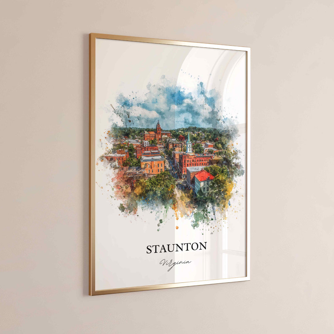 Staunton, Virginia – Watercolor Art Print