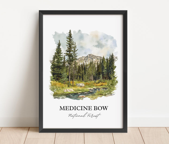 Medicine Bow Wall Art, Carbon County Print, Wyoming Watercolor Art, Medicine Bow Forest Gift, Travel Print, Travel Poster, Housewarming Gift