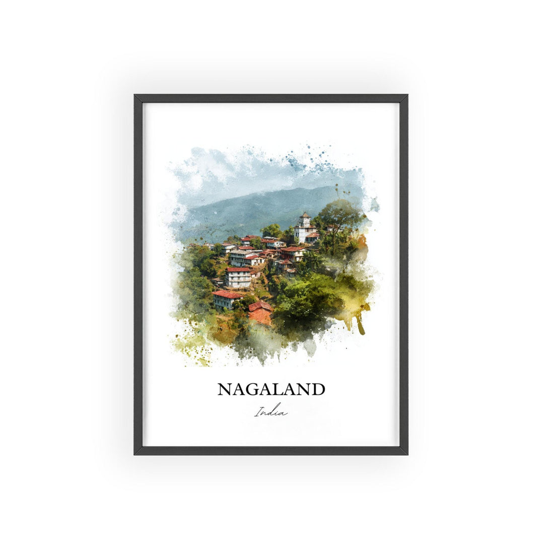 Nagaland India Wall Art, Nagaland India Print, India Watercolor Art, Nagaland India Gift, Travel Print, Travel Poster, Housewarming Gift