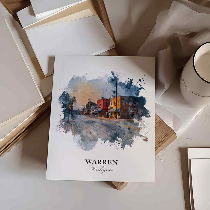 Warren, Michigan – Watercolor Art Print