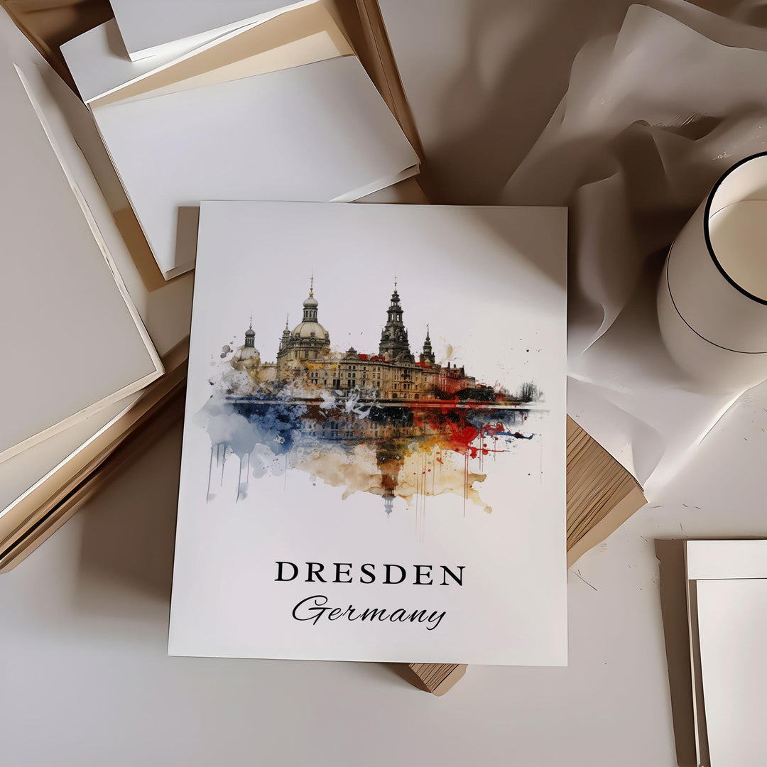 Dresden Germany wall art - Germany, Dresden poster, Dresden Wedding gift, Birthday present, Custom Text, Personalised Gift