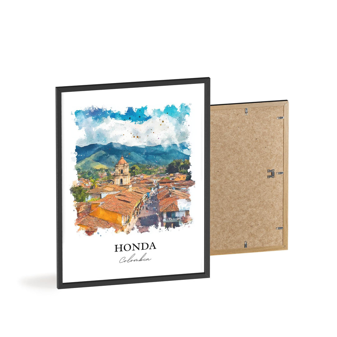Honda Colombia Wall Art, Tolima Print, Colombia Watercolor Art, Honda Colombia Gift, Travel Print, Travel Poster, Housewarming Gift
