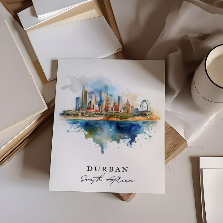 Durban South Africa wall art - South Africa, Durban poster, Durban Wedding gift, Durban Birthday present, Custom Text, Personalised Gift