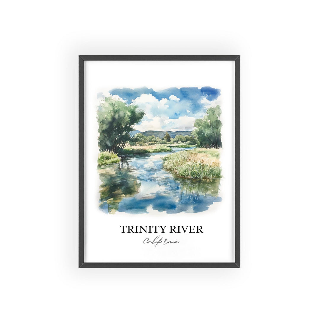 Trinity River Wall Art, Klamath Mountains Print, California Watercolor, Trinity River Gift, Travel Print, Travel Poster, Housewarming Gift