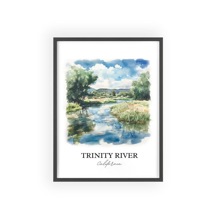 Trinity River Wall Art, Klamath Mountains Print, California Watercolor, Trinity River Gift, Travel Print, Travel Poster, Housewarming Gift