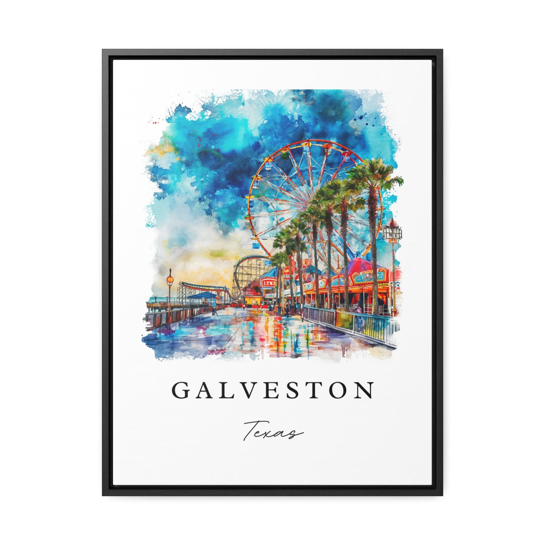 Galveston traditional travel art - Texas, Galveston print, Wedding gift, Birthday present, Custom Text, Perfect Gift