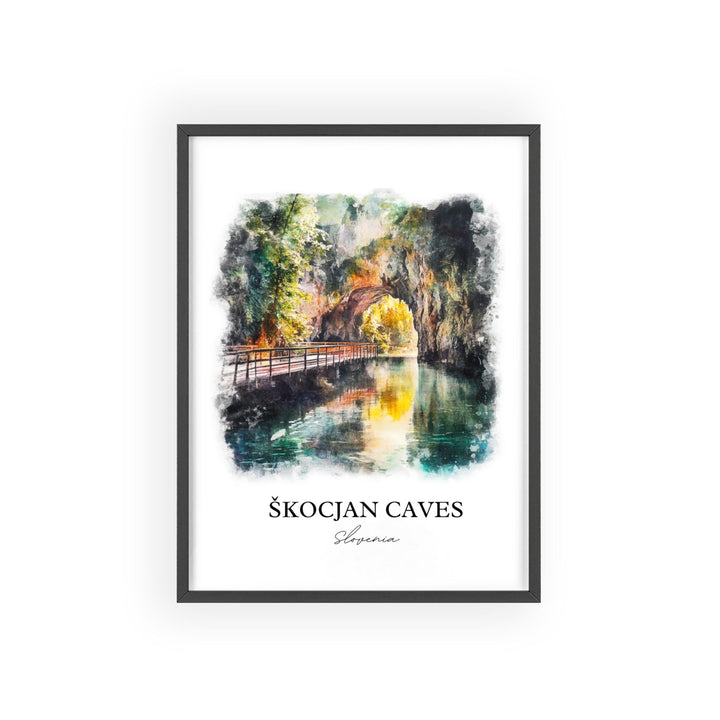 Skocjan Caves Wall Art, Divaca Print, Slovenia Watercolor Art, Skocjan Caves Gift, Travel Print, Travel Poster, Housewarming Gift