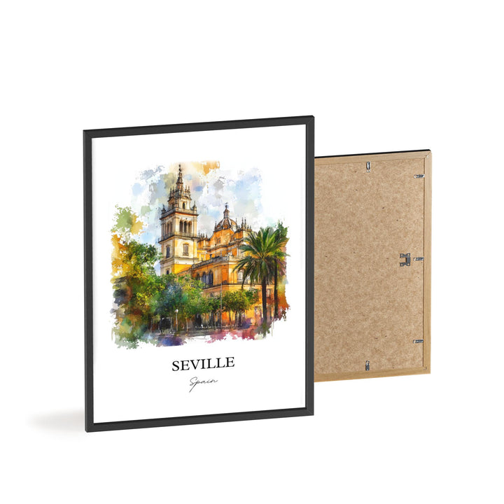 Seville Spain Wall Art, Seville Spain Print, Spain Watercolor Art, Seville Gift, Travel Print, Travel Poster, Housewarming Gift