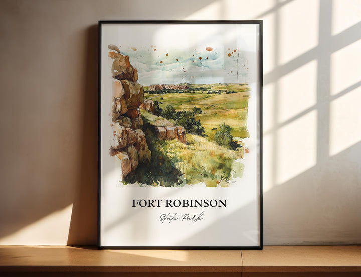 Fort Robinson State Park, USA – Watercolor Art Print