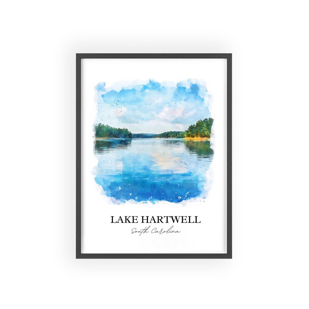 Lake Hartwell, Georgia, USA – Watercolor Art Print