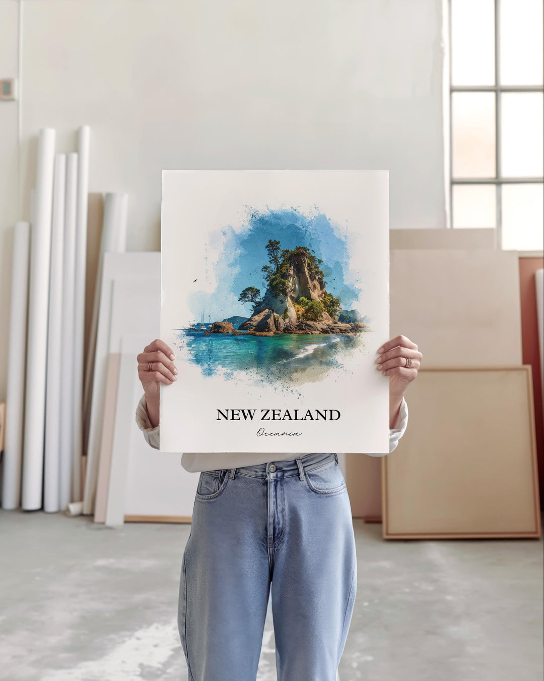 New Zealand Wall Art, New Zealand Print, New Zealand Watercolor Art, Auckland NZ Gift, Travel Print, Travel Poster, Housewarming Gift