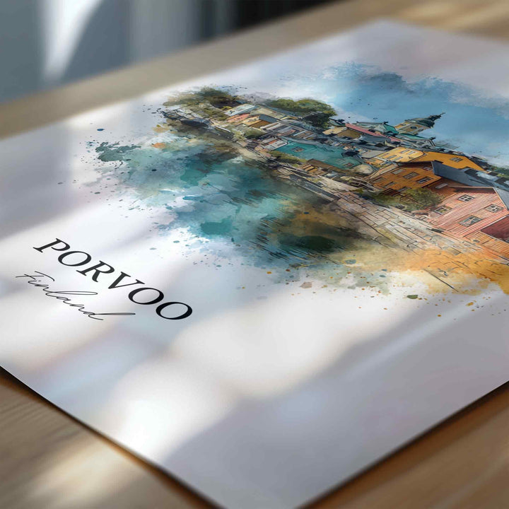 Porvoo, Finland – Watercolor Art Print