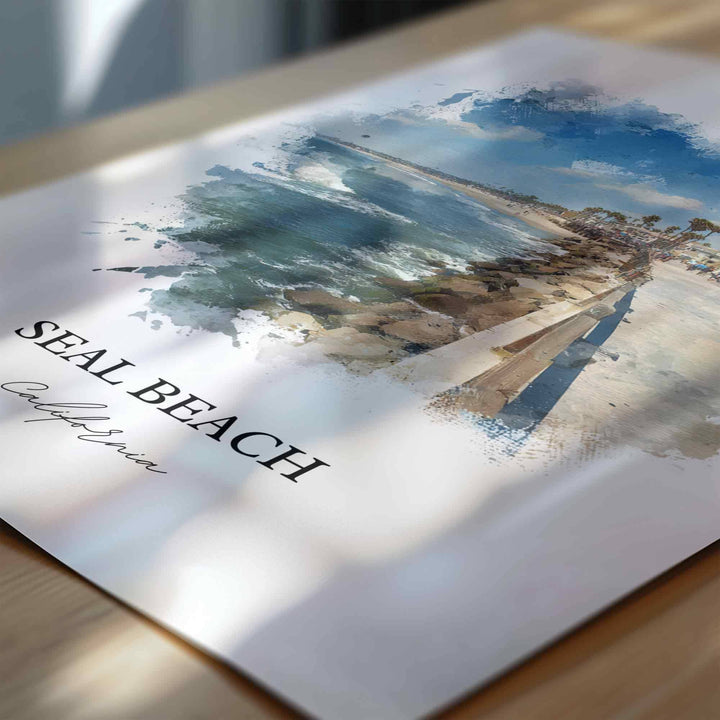 Seal Beach, California – Watercolor Art Print