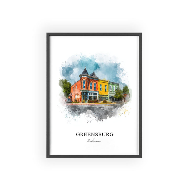 Greensburg, Indiana – Watercolor Art Print