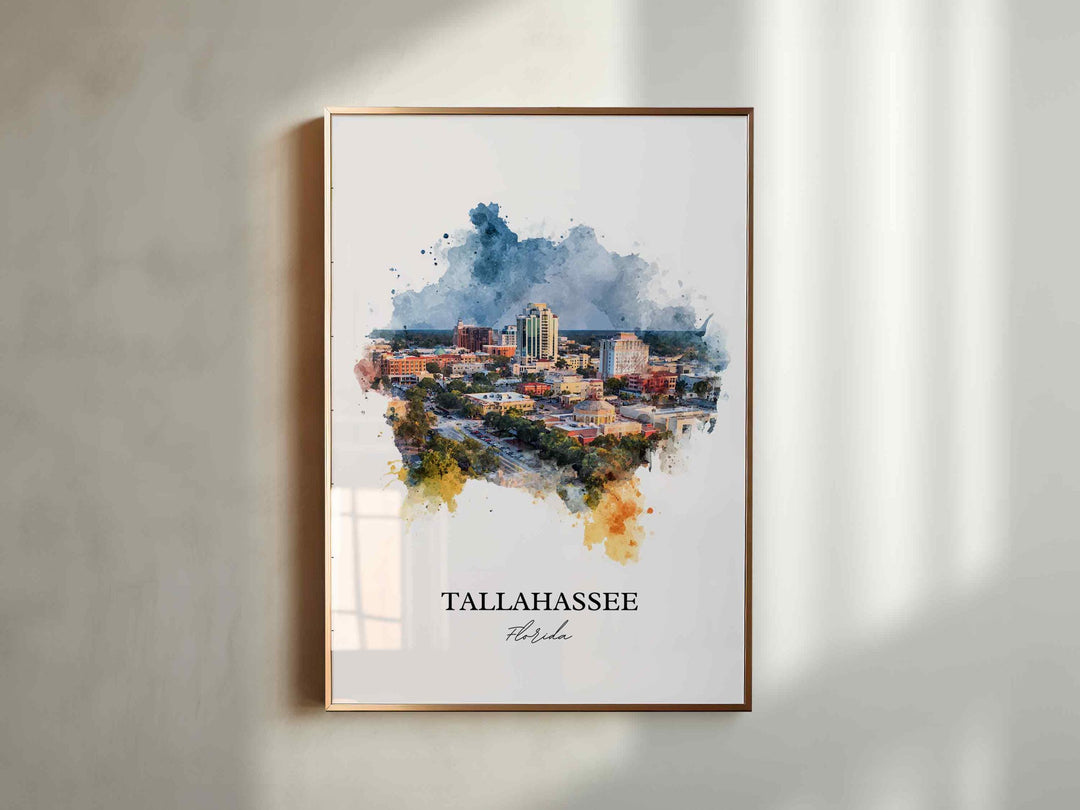 Tallahassee, Florida – Watercolor Art Print