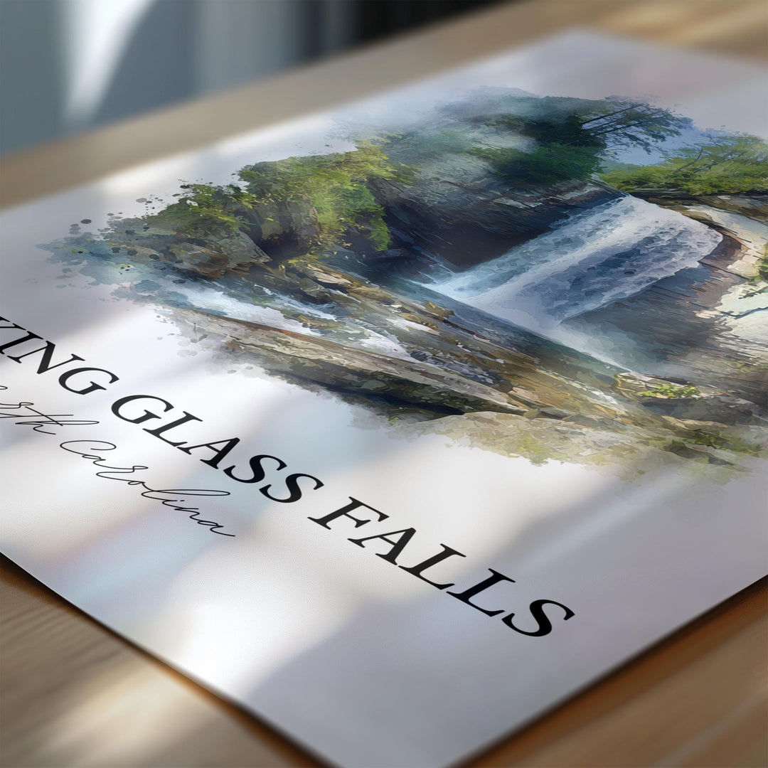Looking Glass Falls Wall Art, Pisgah Print, North Carolina Artwork, Looking Glass Falls Gift, Travel Print, Travel Poster, Housewarming Gift