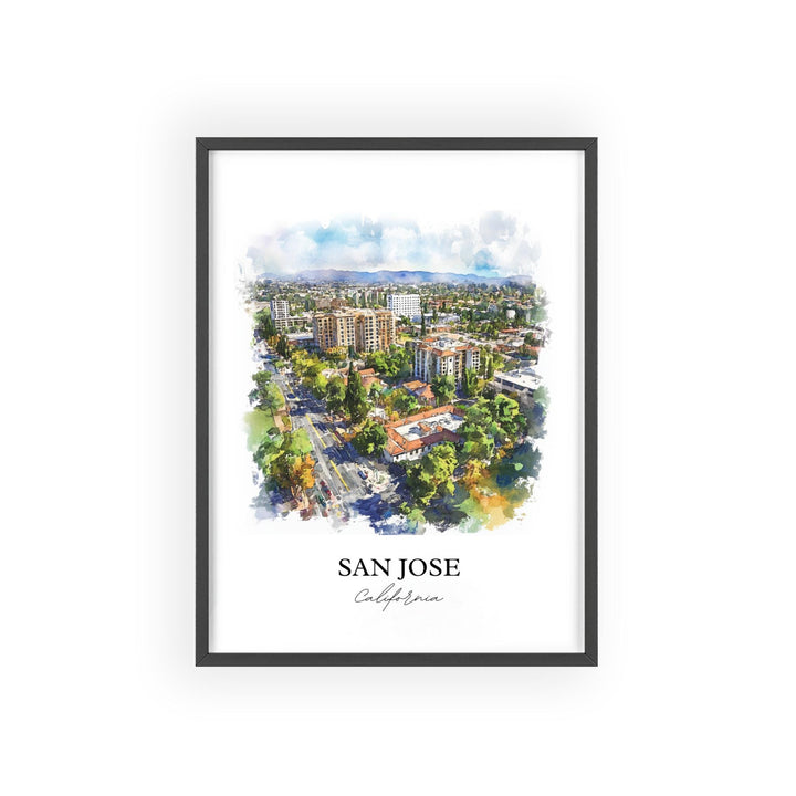 San Jose, California, USA – Watercolor Art Print