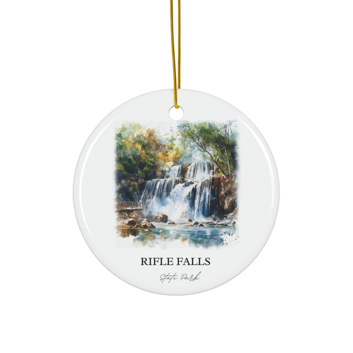 Rifle Falls Ornament: Unique Rifle Falls Souvenir, Rifle Falls State Park Xmas Decor, and Authentic Rifle Falls Gift