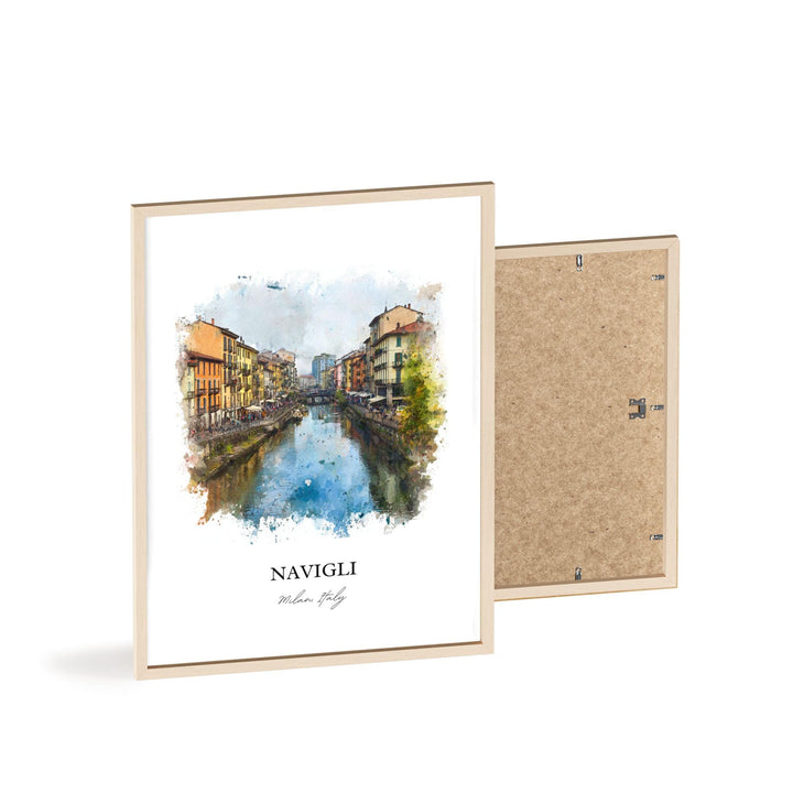 Navigli, Milan Italy – Watercolor Art Print