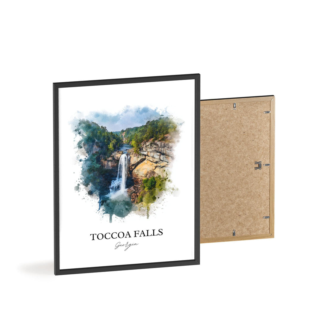 Toccoa Falls Wall Art, Stephens County Print, Georgia Watercolor Art, Toccoa Falls Gift, Travel Print, Travel Poster, Housewarming Gift