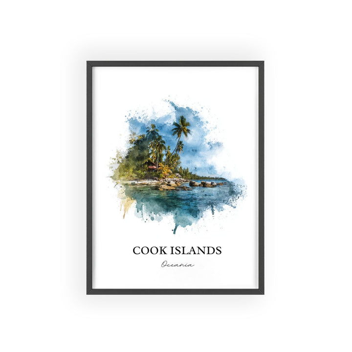Cook Islands Wall Art, South Pacific Print, New Zealand Watercolor Art, Cook Islands Gift, Travel Print, Travel Poster, Housewarming Gift