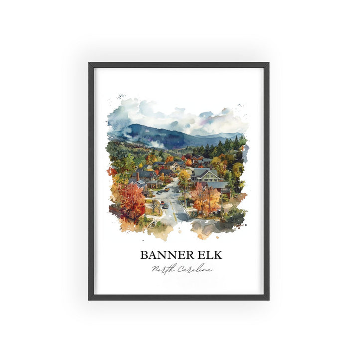 Banner Elk NC Wall Art, Blue Ridge NC Print, North Carolina Watercolor, Banner Elk NC Gift, Travel Print, Travel Poster, Housewarming Gift