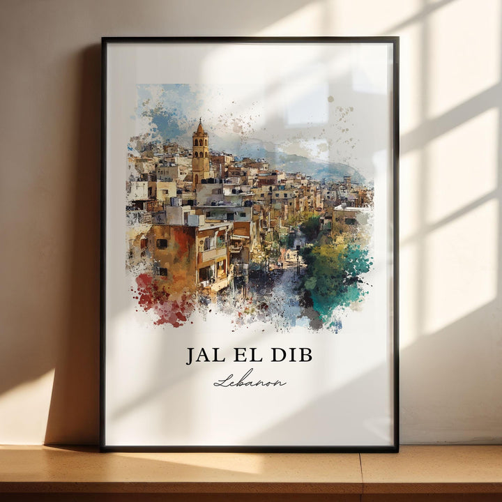 Jal El Dib Wall Art, Beirut Lebanon Print, Jal El Dib Watercolor Art, Lebanon Gift, Travel Print, Travel Poster, Housewarming Gift