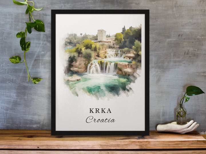 Krka Croatia wall art - Croatia, Krka poster, Krka Wedding gift, Krka National Park souvenir, Custom Text, Personalised Gift