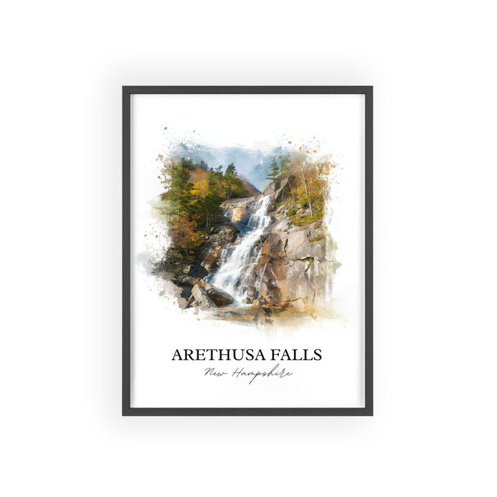 Arethusa Falls Wall Art, White Mountains Print, NH Watercolor Art, Arethusa Falls NH Gift, Travel Print, Travel Poster, Housewarming Gift